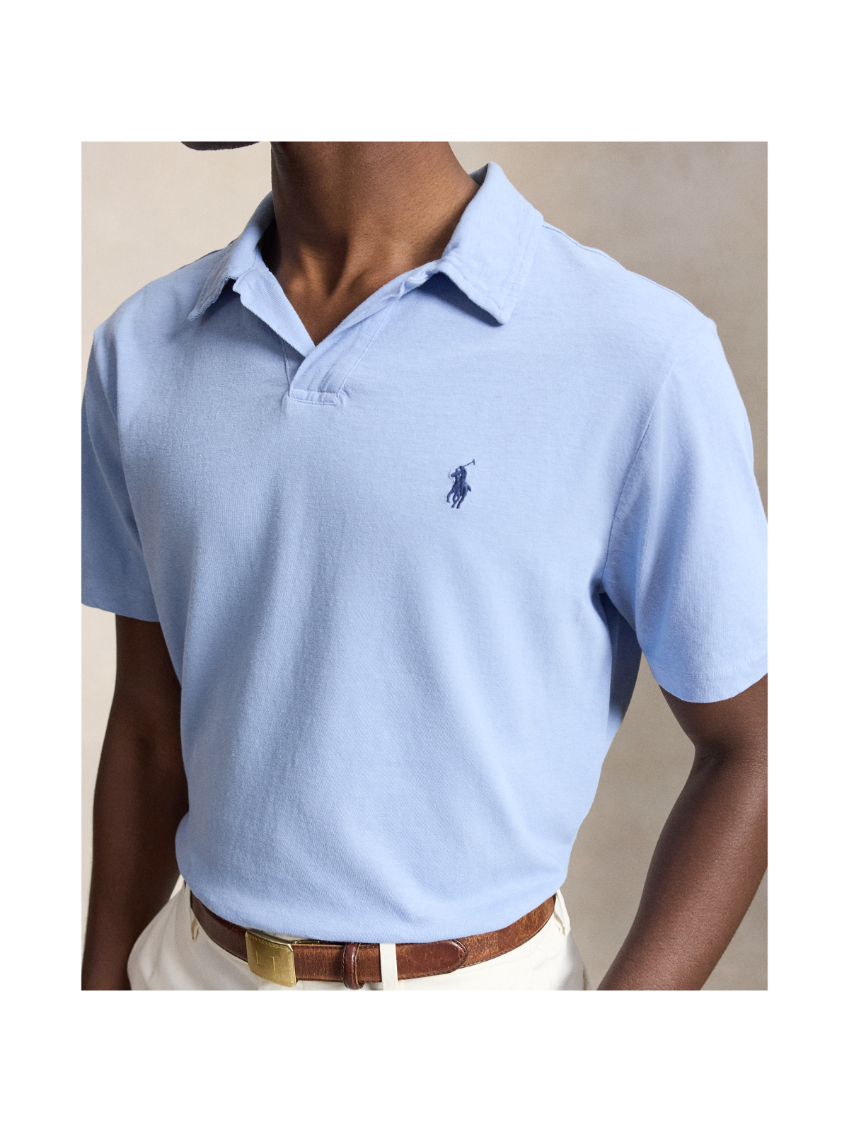 Мужские рубашки Ralph Lauren Standard Fit Cotton-Linen Polo Shirt — фото 3