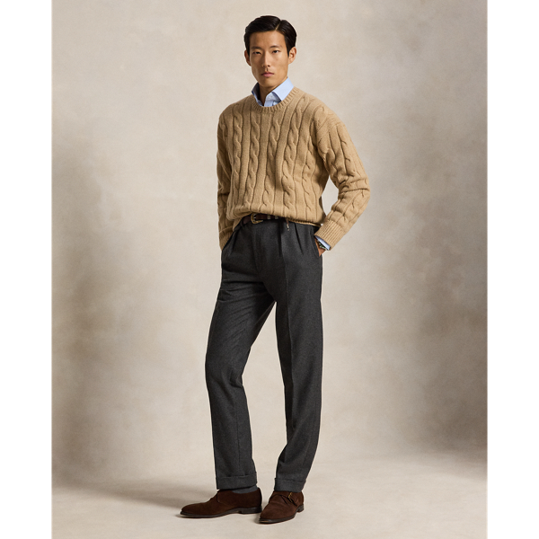 Relaxed Fit Cable Wool-Blend Jumper