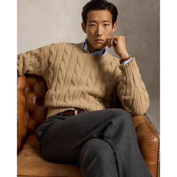Relaxed Fit Cable Wool-Blend Jumper