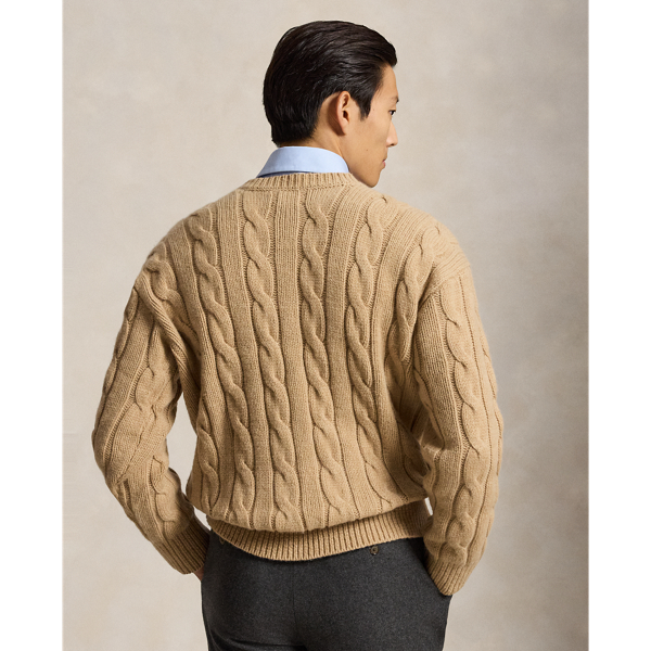 Relaxed Fit Cable Wool-Blend Jumper