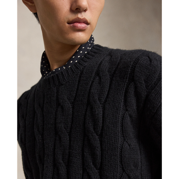 Relaxed Fit Cable Wool-Blend Jumper