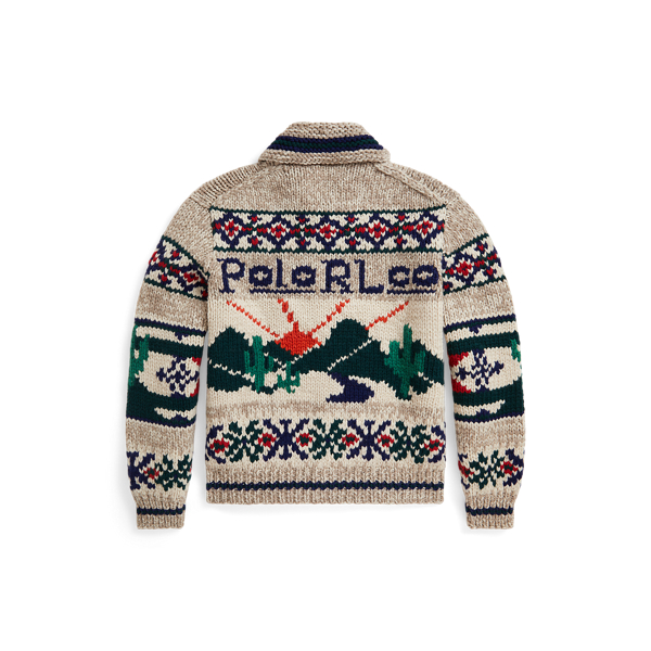 Desert-Scene Wool Cardigan