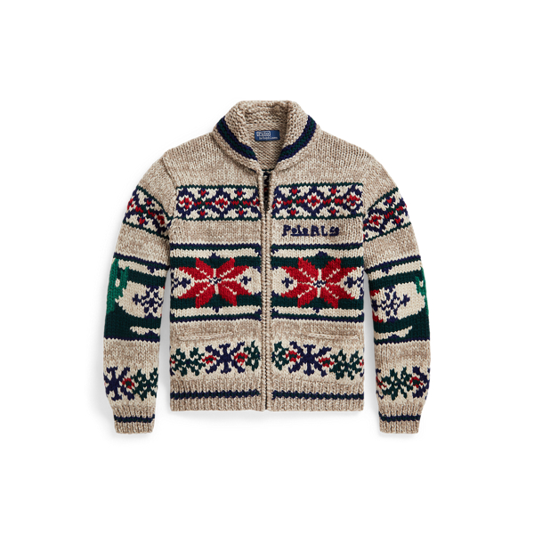 Desert-Scene Wool Cardigan