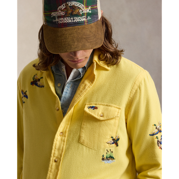 Classic Fit Duck-Embroidered Twill Shirt