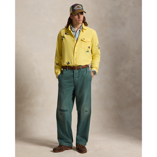 Classic Fit Duck-Embroidered Twill Shirt