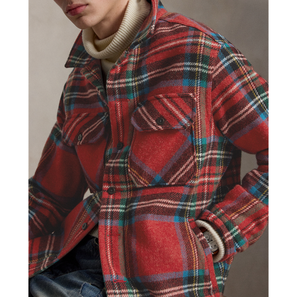Classic Fit Plaid Wool Twill Overshirt