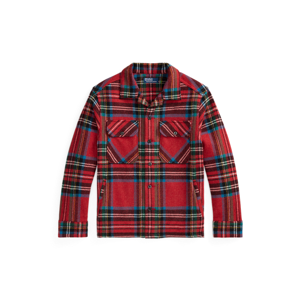 Classic Fit Plaid Wool Twill Overshirt