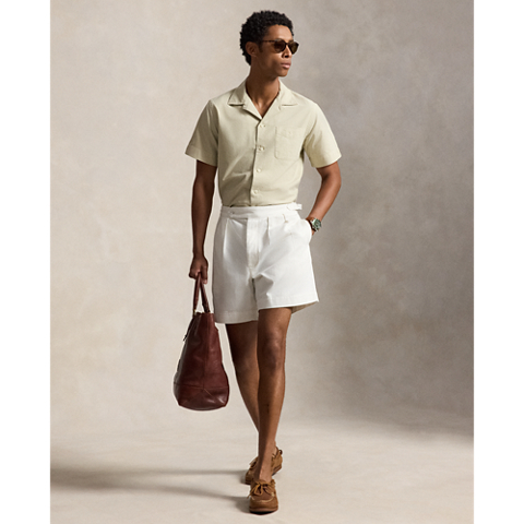 Мужская рубашка Ralph Lauren Classic Fit Garment-Dyed Oxford Shirt, цвет: Серо-бежевый