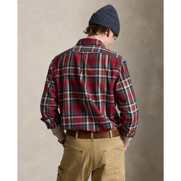 Classic Fit Plaid Brushed Oxford Shirt