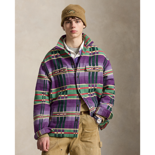 Classic Fit Plaid Flannel Camp Shirt
