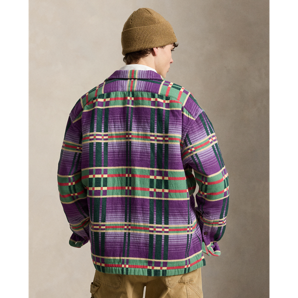 Classic Fit Plaid Flannel Camp Shirt