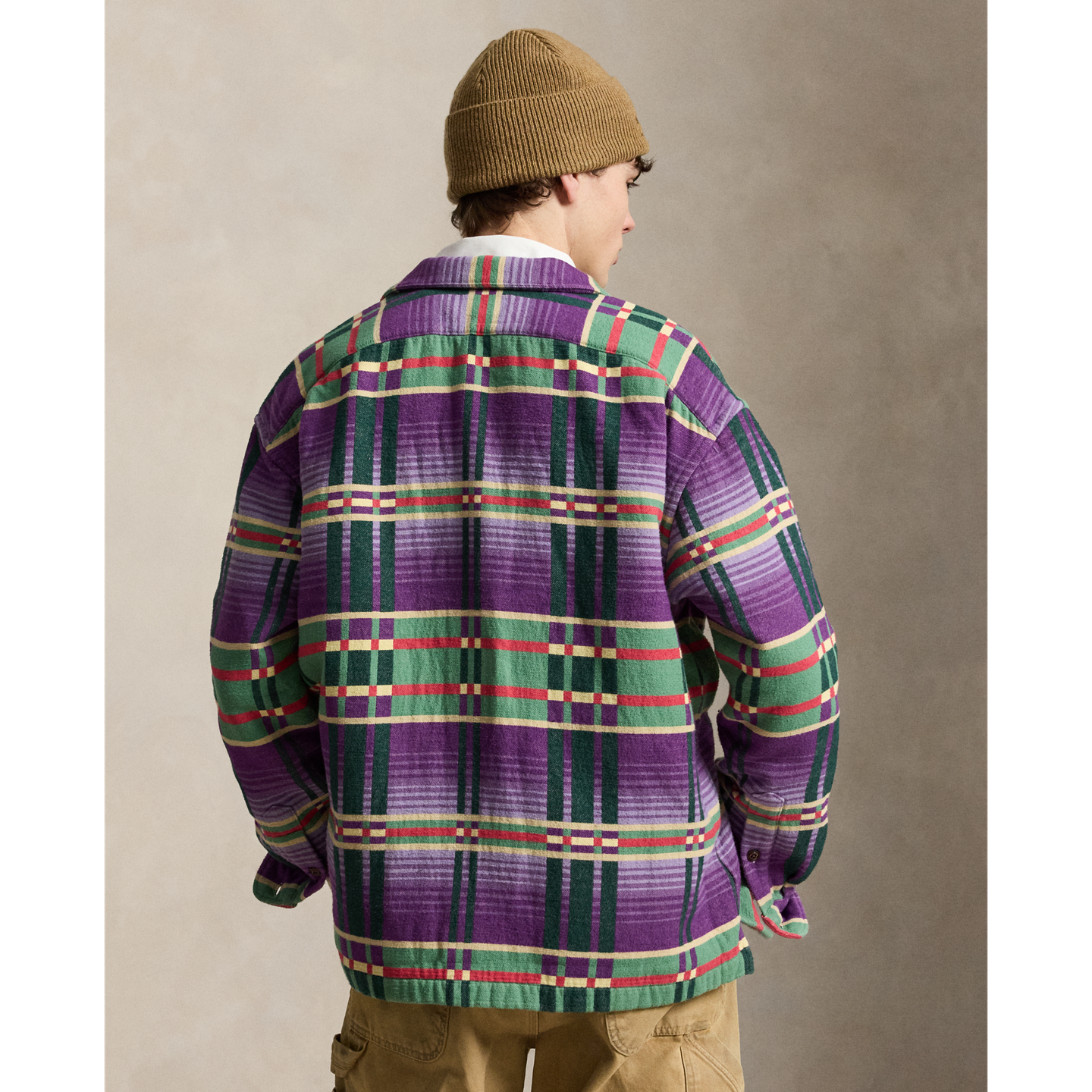 Мужская рубашка Ralph Lauren Classic Fit Plaid Flannel Camp, цвет: Litchfield Jacquard — фото 2