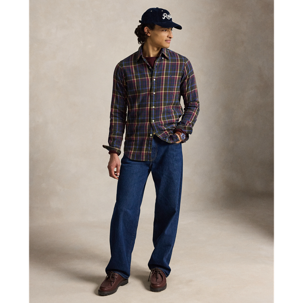 Classic Fit Plaid Brushed Flannel Shirt