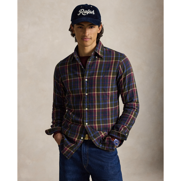 Classic Fit Plaid Brushed Flannel Shirt