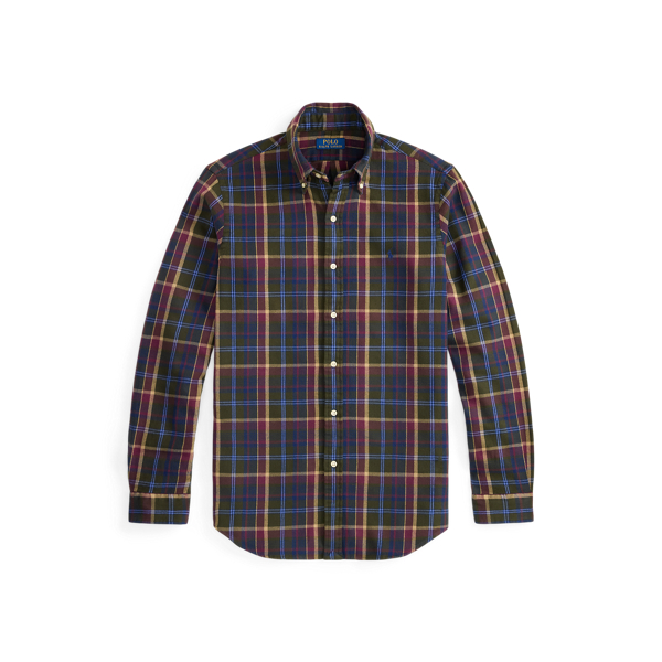 Classic Fit Plaid Brushed Flannel Shirt