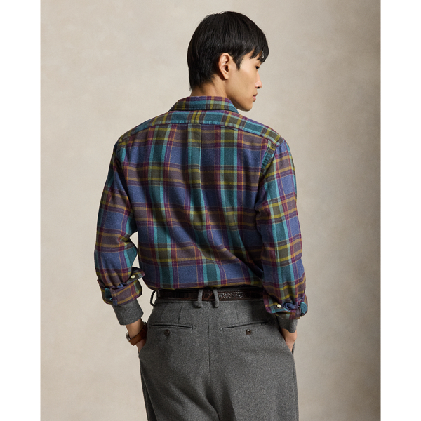 Classic Fit Plaid Brushed Flannel Shirt