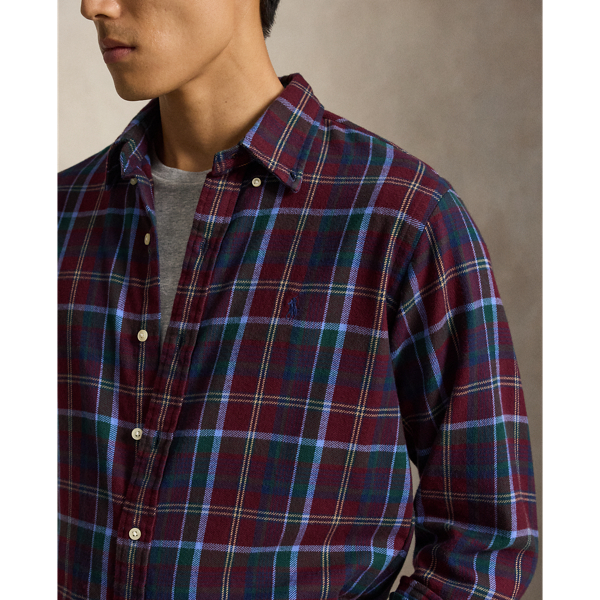 Classic Fit Plaid Brushed Flannel Shirt