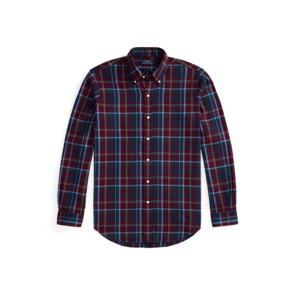 Classic Fit Plaid Brushed Flannel Shirt