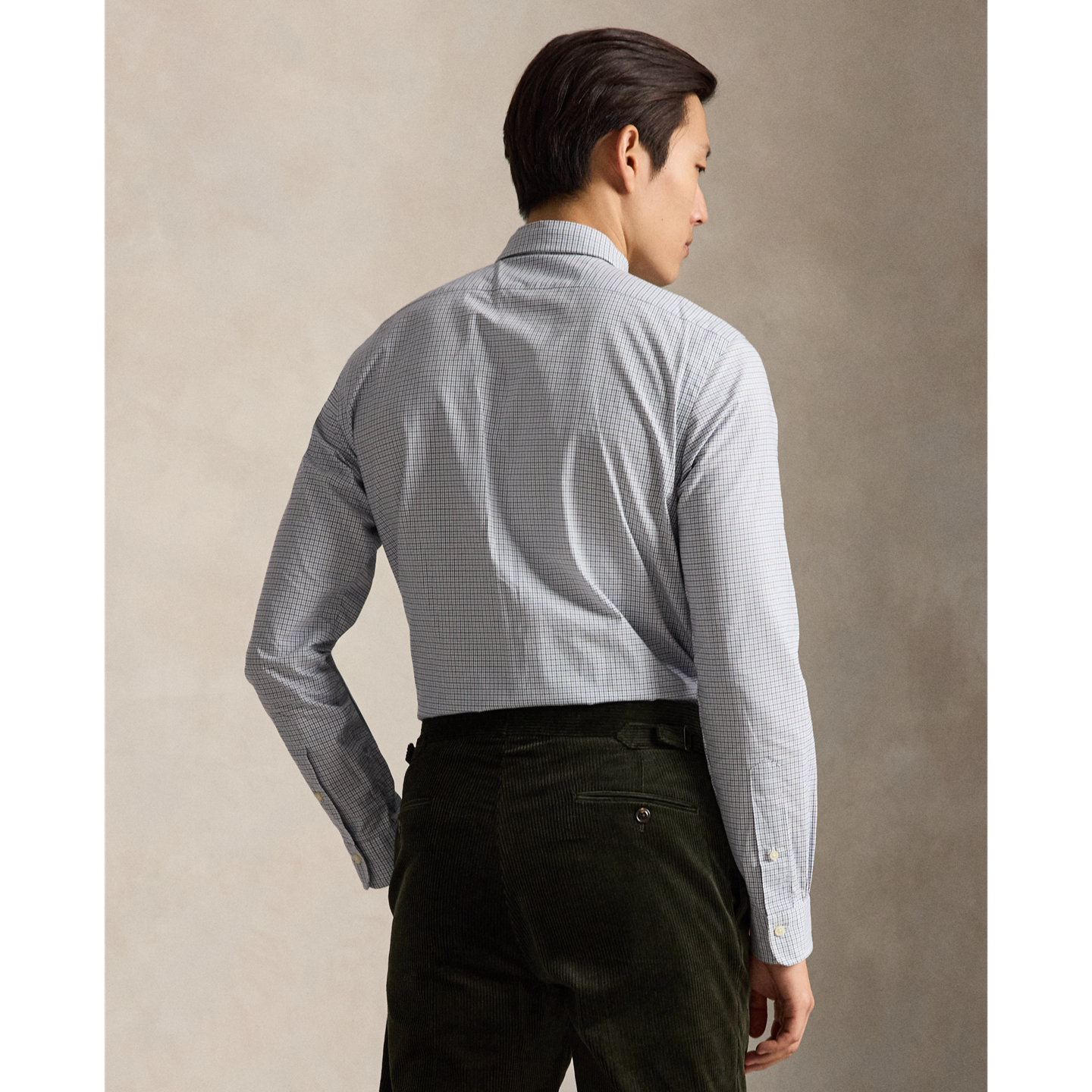 Мужская рубашка Ralph Lauren Classic Fit Checked Poplin, цвет: Белый синий разноцветный — фото 2
