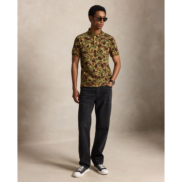 Custom Slim Fit Camo Mesh Polo Shirt