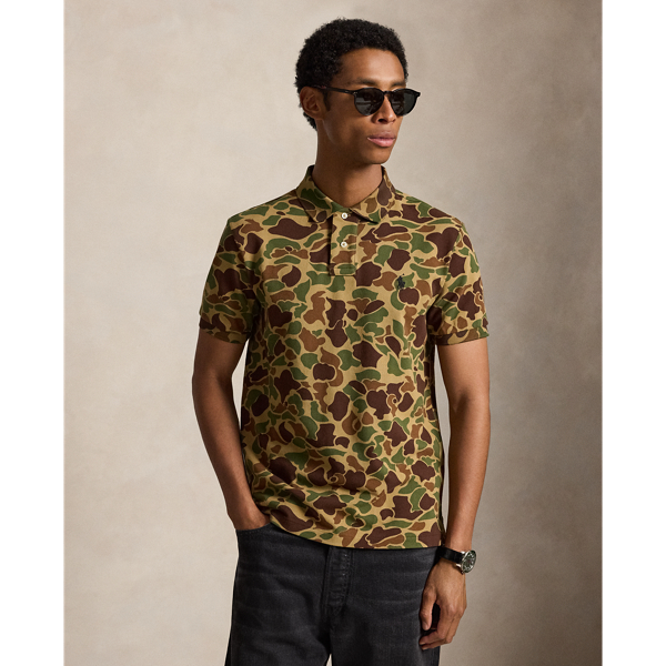 Custom Slim Fit Camo Mesh Polo Shirt
