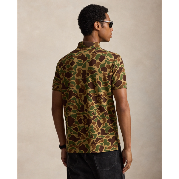 Custom Slim Fit Camo Mesh Polo Shirt
