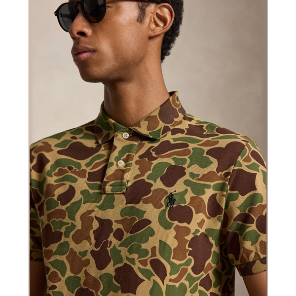 Custom Slim Fit Camo Mesh Polo Shirt