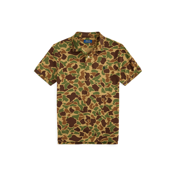 Custom Slim Fit Camo Mesh Polo Shirt