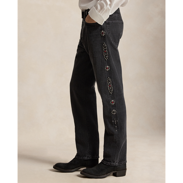 Jeans Heritage Straight-Fit con borchie