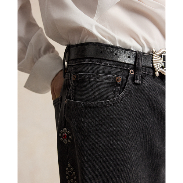 Jeans Heritage Straight-Fit con borchie