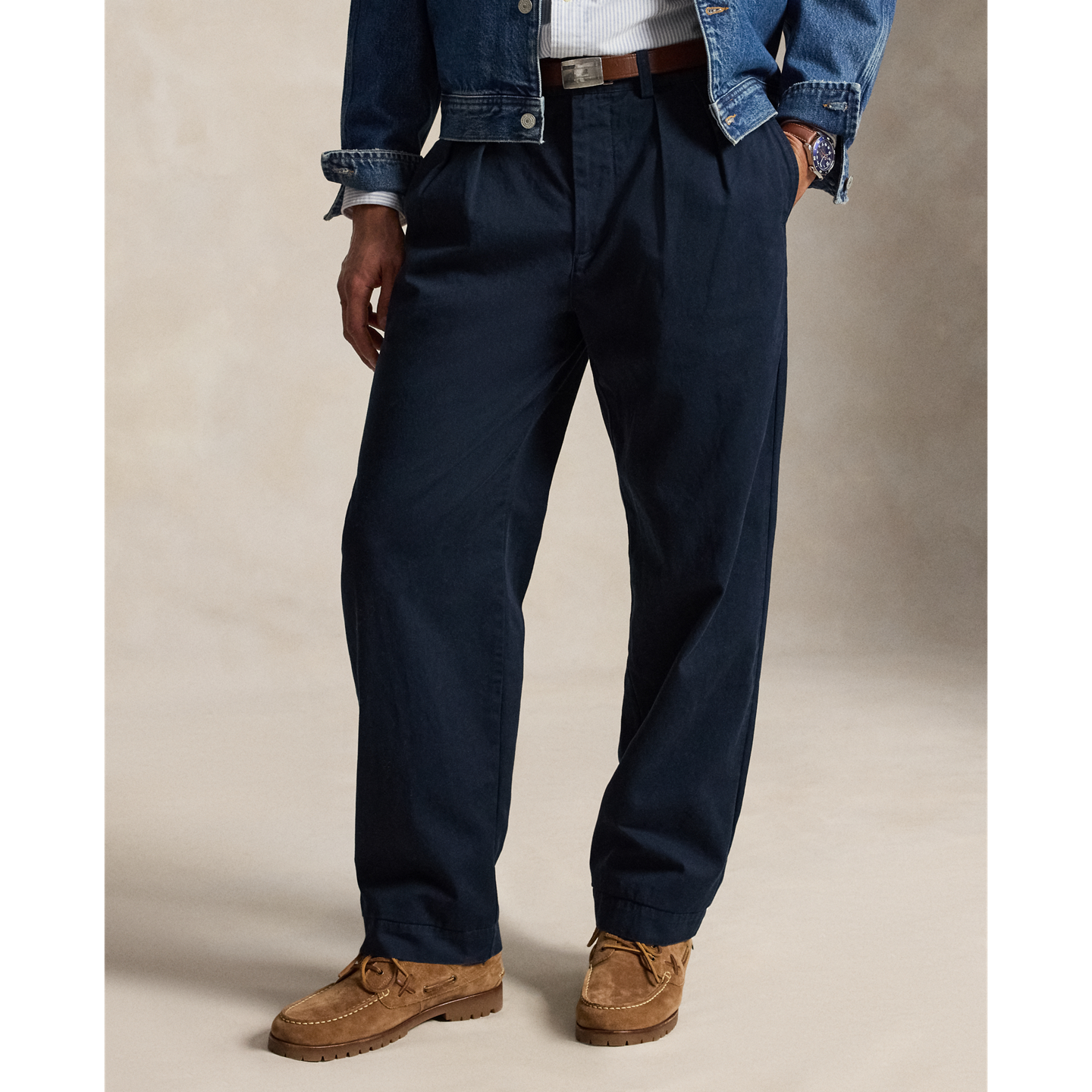 Мужские брюки Polo Ralph Lauren Suffield Relaxed Fit Chino, цвет: Тёмно-синий — фото 1
