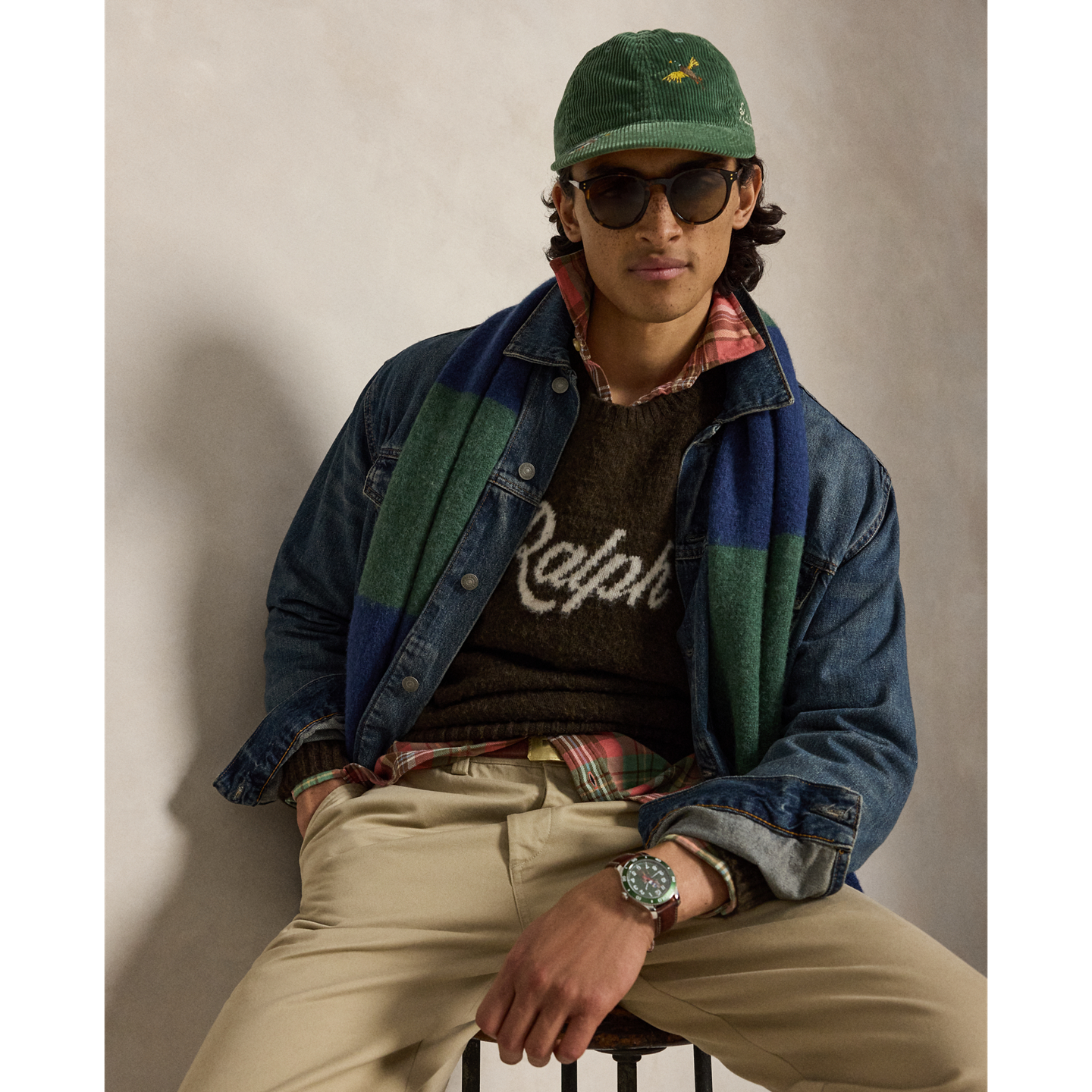 Мужской свитер Ralph Lauren The Ralph Logo, цвет: Коричневый комбинированный — фото 4