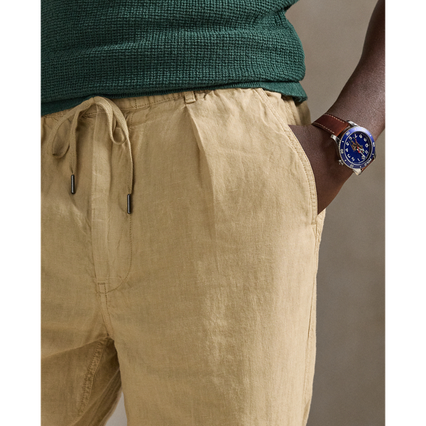 Lateef Slim Tapered Fit Linen Pant Polo Ralph Lauren en Kaki classique 6