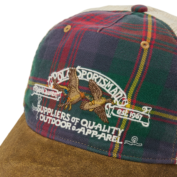 Green Red Multi/Brown Polo Sportsman Flannel Trucker Cap Polo Ralph Lauren 3
