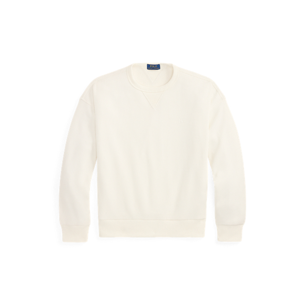 Trophy Cream Relaxed Fit Waffle-Knit Sweatshirt Polo Ralph Lauren 2