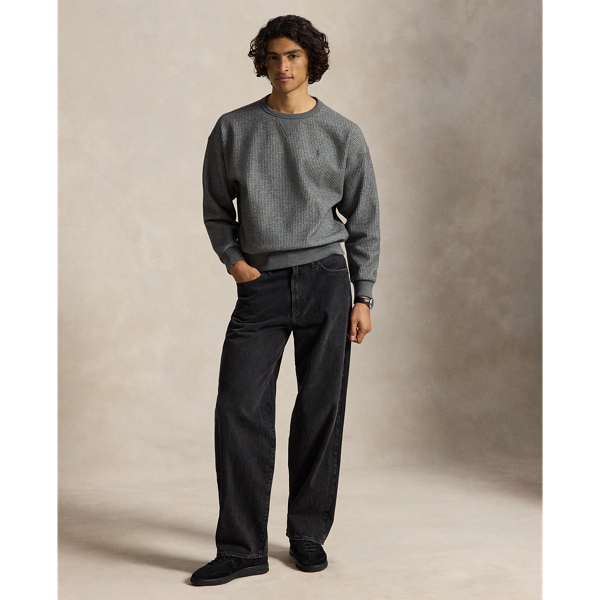 Relaxed fit wafelgebreid sweatshirt