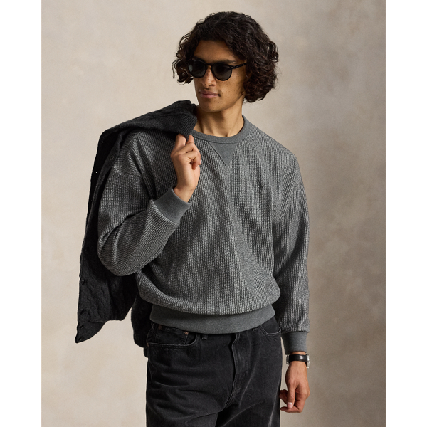 Relaxed fit wafelgebreid sweatshirt