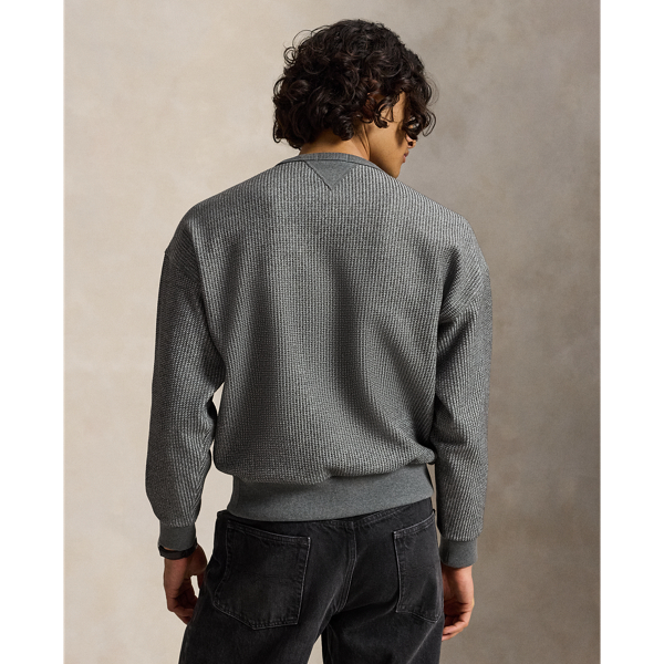 Relaxed fit wafelgebreid sweatshirt