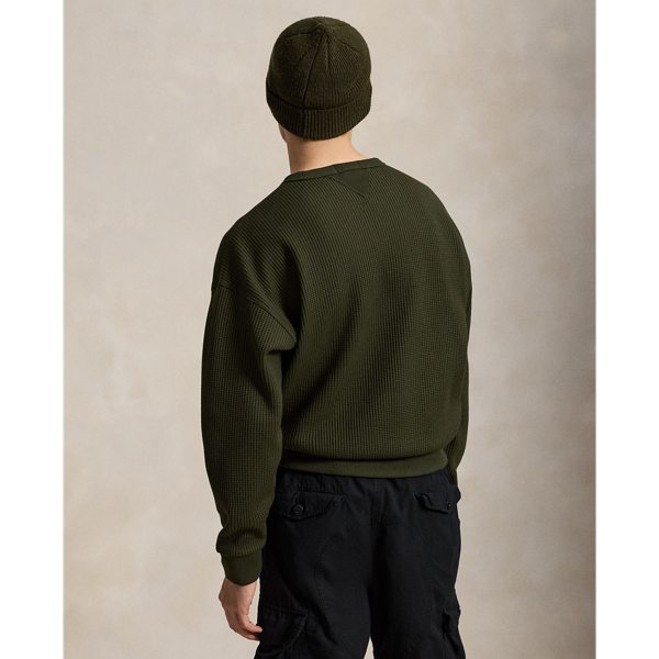 Relaxed Fit Waffle-Knit Sweatshirt