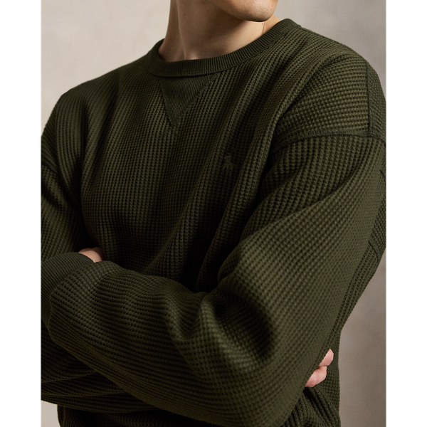 Relaxed Fit Waffle-Knit Sweatshirt