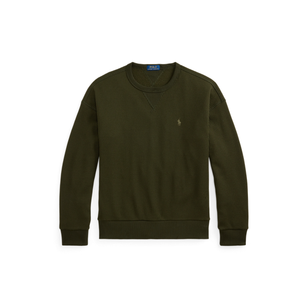Relaxed Fit Waffle-Knit Sweatshirt