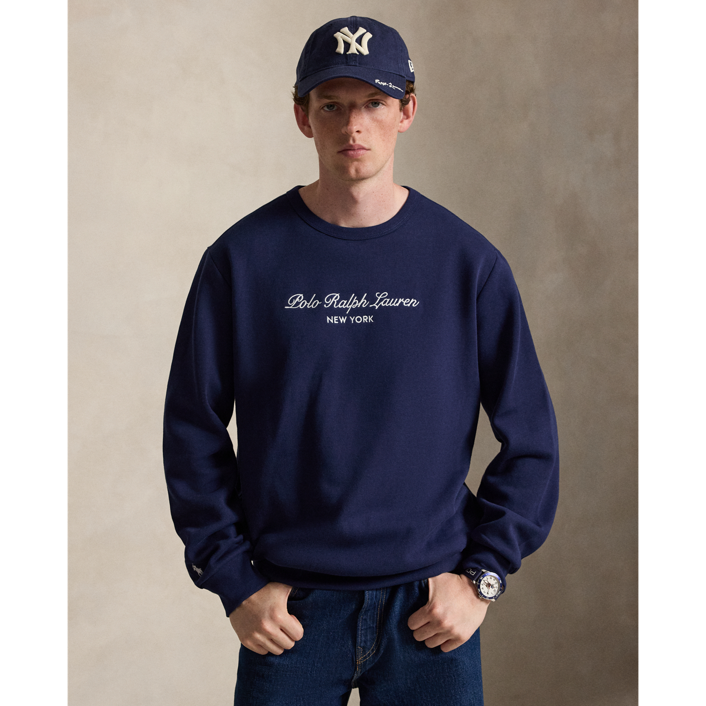 Мужская толстовка Ralph Lauren Logo Fleece, цвет: Тёмно-синий — фото 4