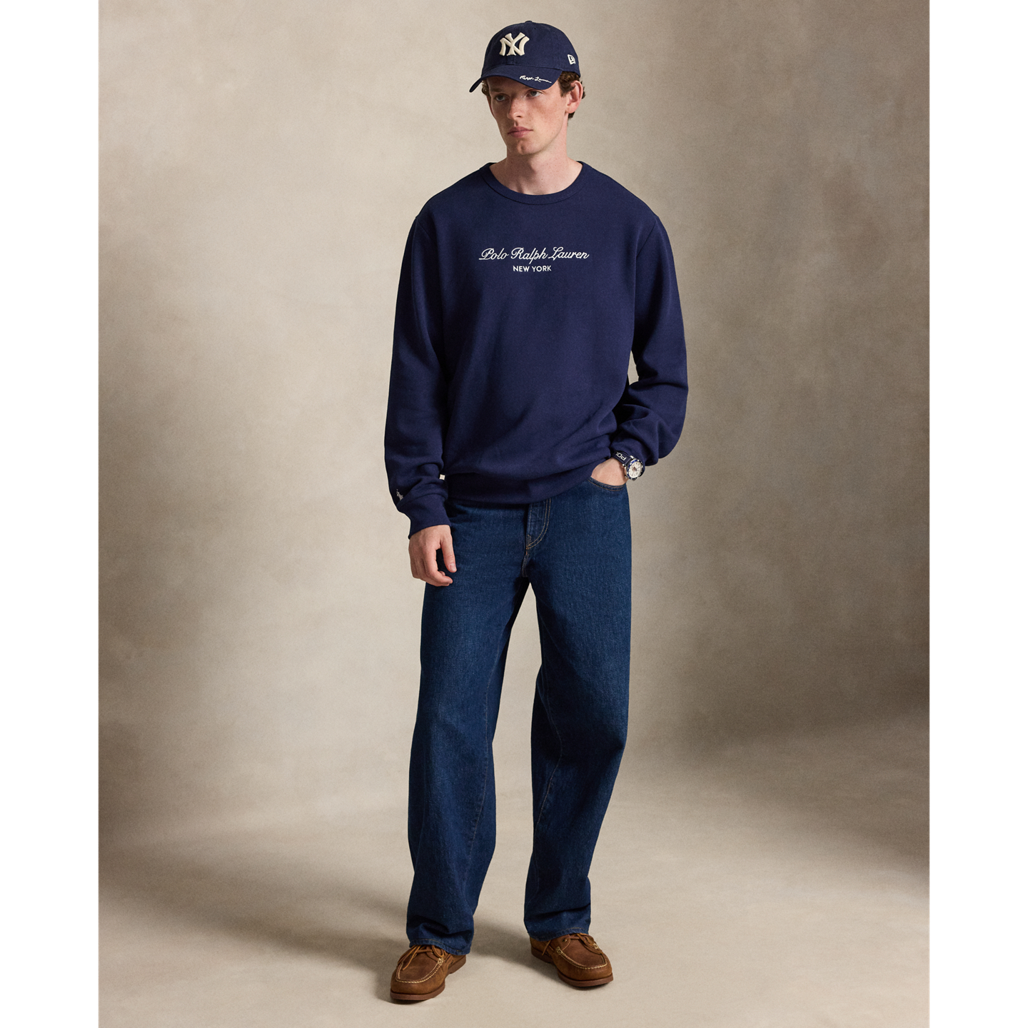 Мужская толстовка Ralph Lauren Logo Fleece, цвет: Тёмно-синий — фото 1