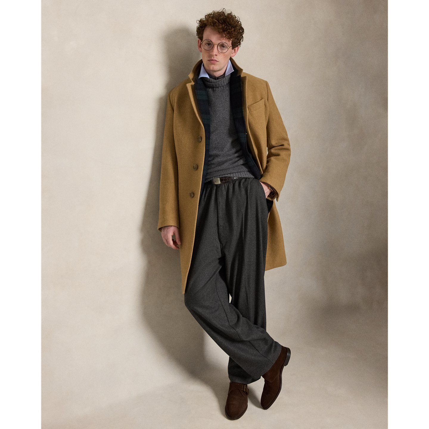 Мужские брюки Polo Ralph Lauren Relaxed Fit Wool Easy, цвет: Угольный — фото 5