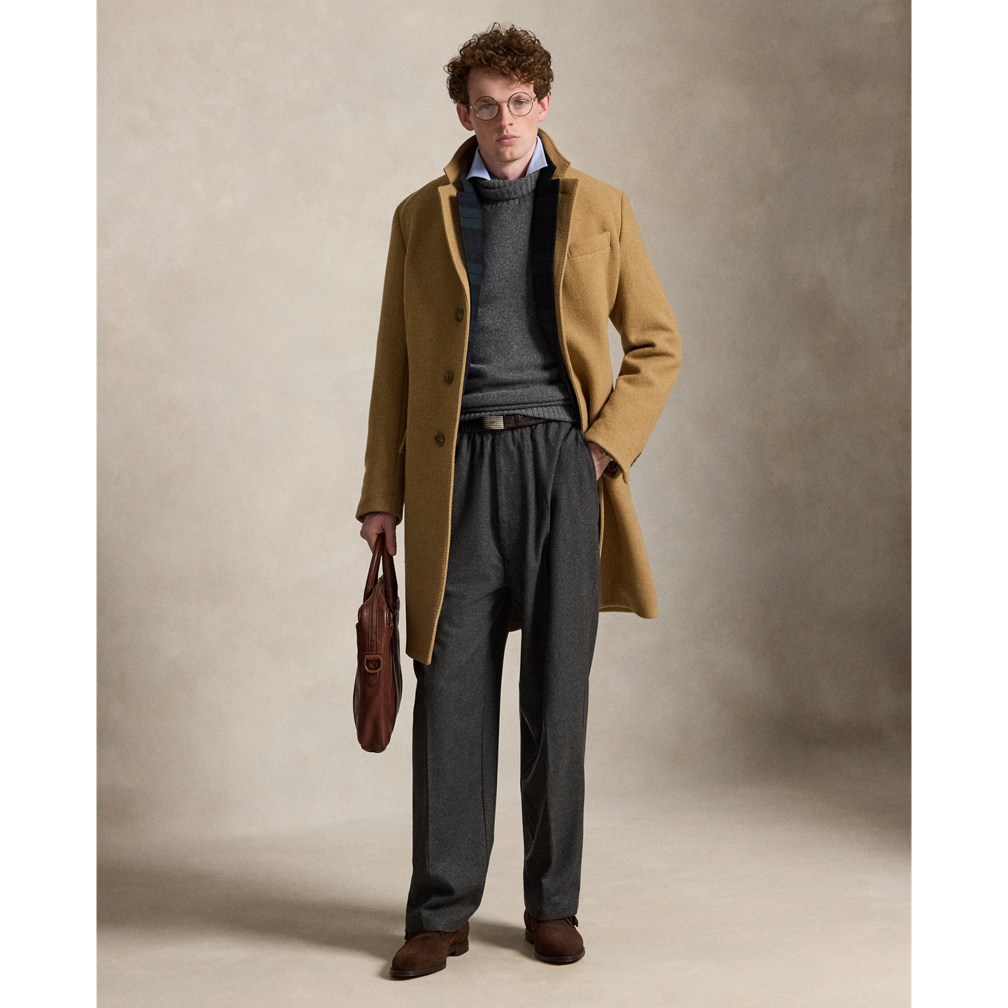 Мужские брюки Polo Ralph Lauren Relaxed Fit Wool Easy, цвет: Угольный — фото 4