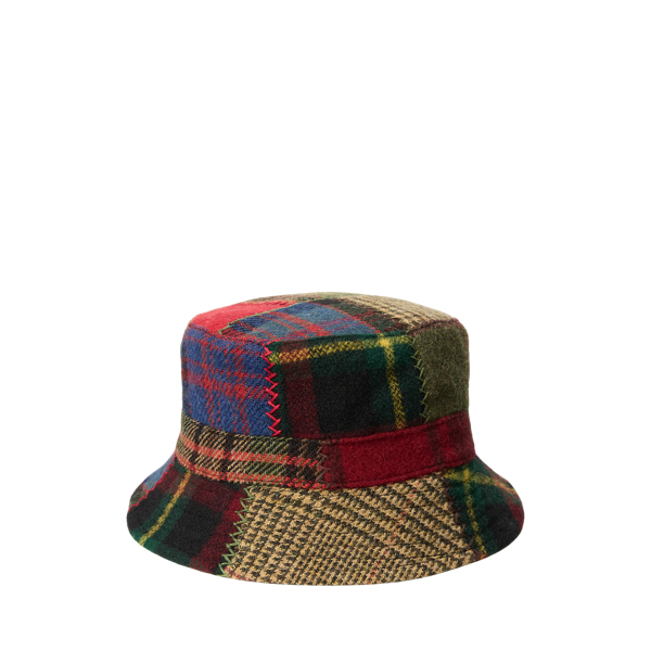 Patchwork Wool Plaid Bucket Hat