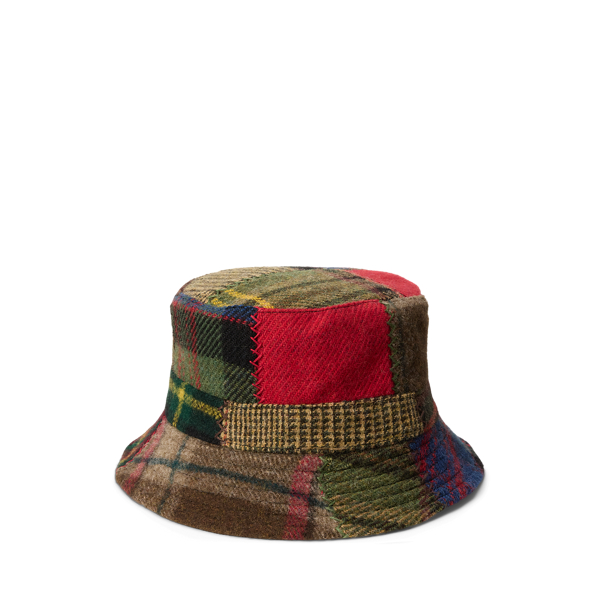 Patchwork Wool Plaid Bucket Hat
