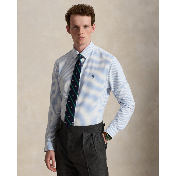 Striped Stretch Knit Oxford Shirt