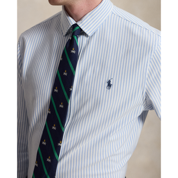 Striped Stretch Knit Oxford Shirt