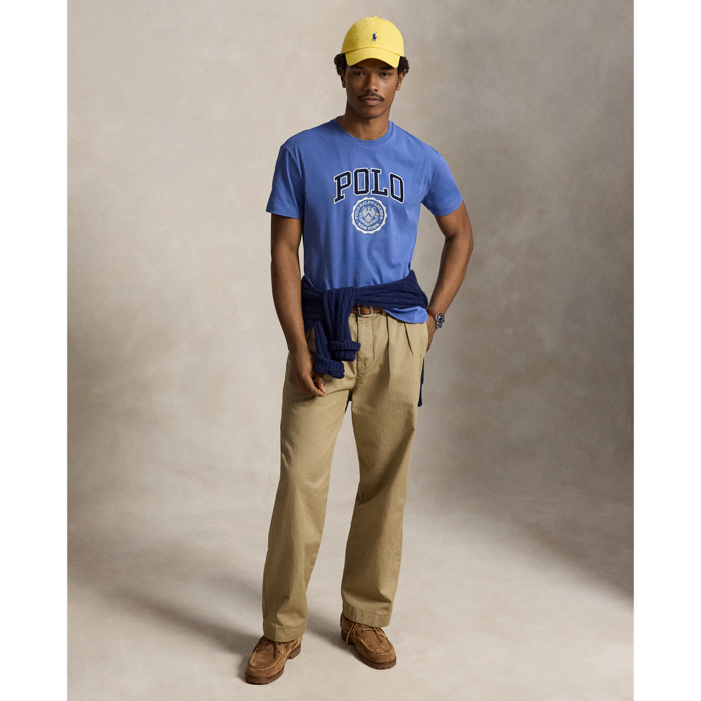 Мужская футболка Ralph Lauren Classic Fit Logo Jersey, цвет: Синий — фото 1